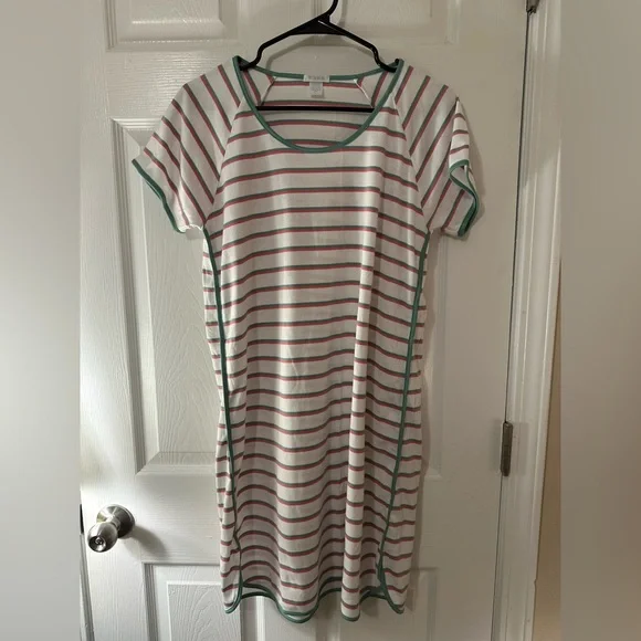 LAKE Pajama *Pink & Green* Striped Night Dress - Picture 3 of 5